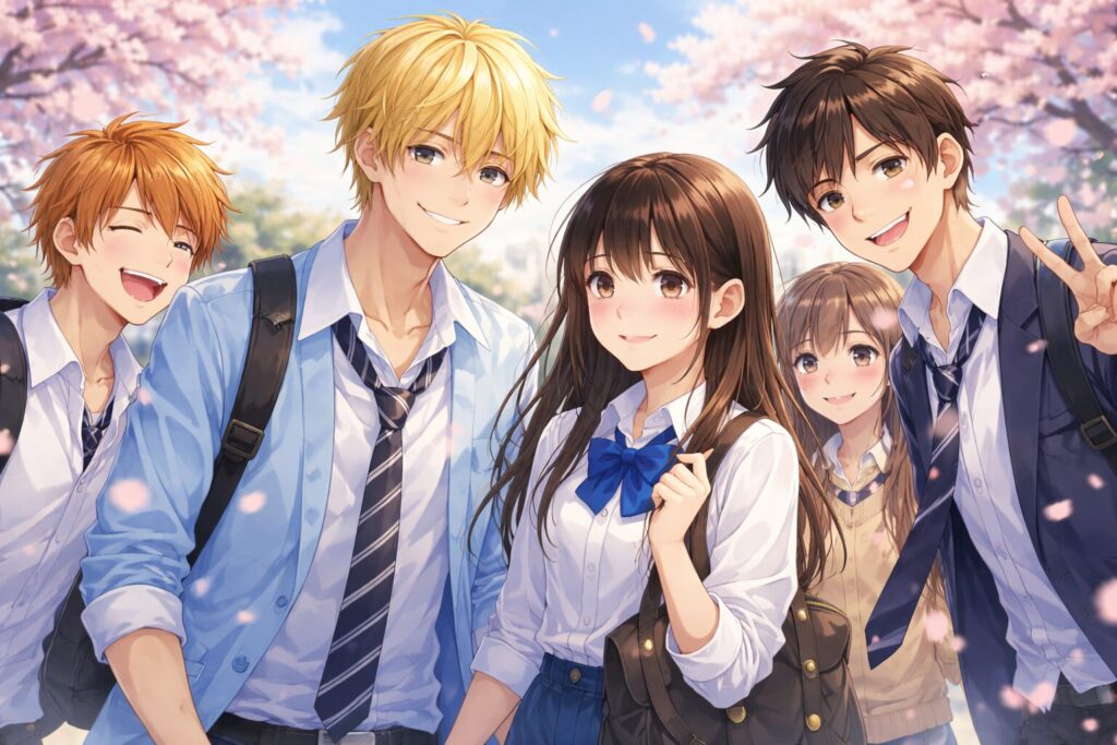 ハニーレモンソーダの登場人物のイメージイラスト