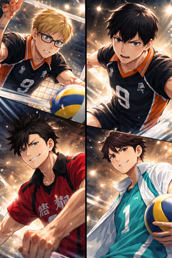 ハイキューのアニメキャラクターの魅力を表現したオリジナルイラスト