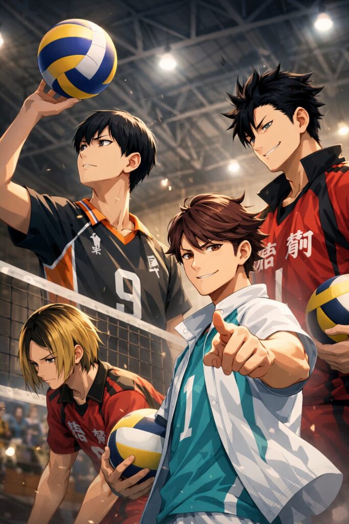 ハイキューのアニメキャラクターの魅力を表現したオリジナルイラスト