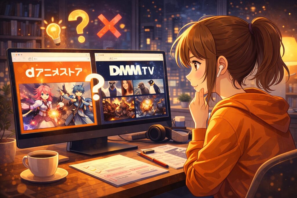 dアニメとDMMの比較で失敗しない選び方のイメージ画像