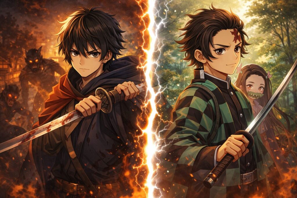 過狩り狩りと鬼滅の刃の違いのイメージ画像